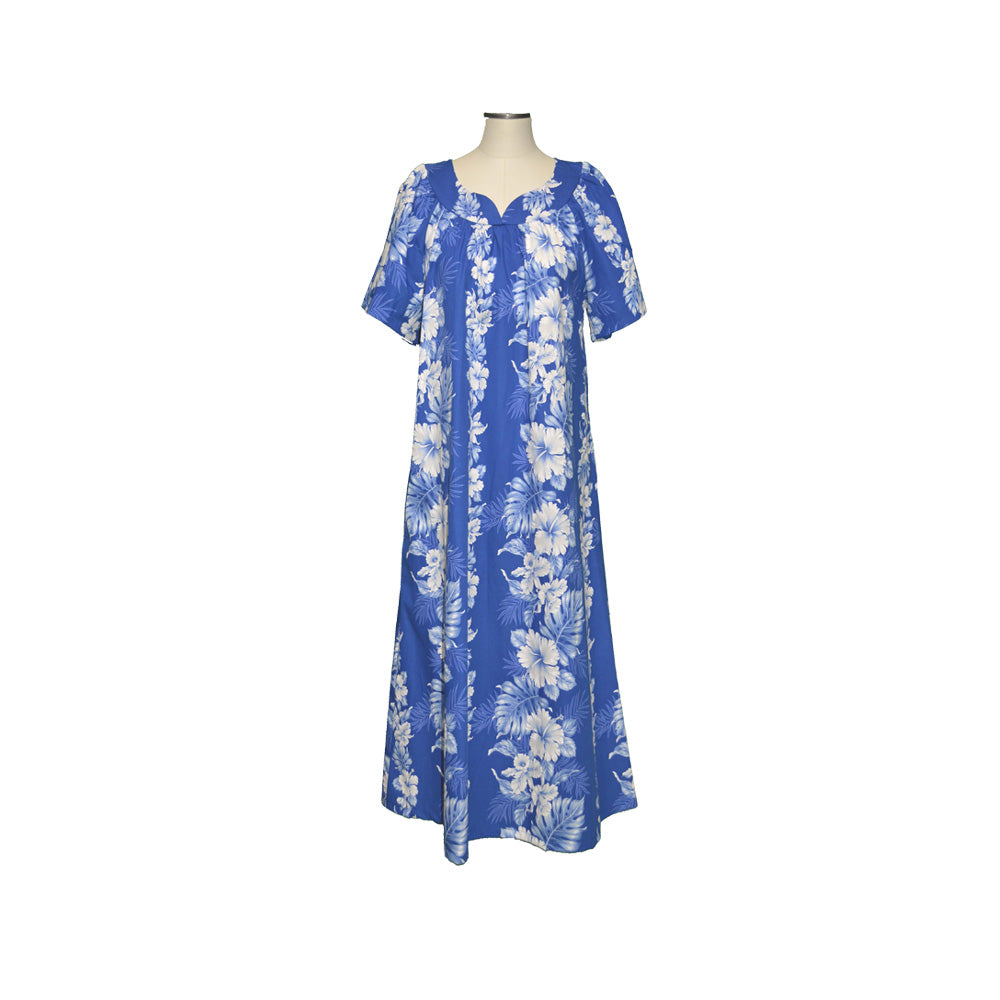 Blue Hibiscus Hawaiian Muumuu Dress ...